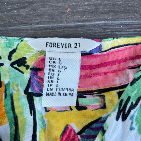 Forever 21 ties Front tropical  dress - Picture 5 of 7